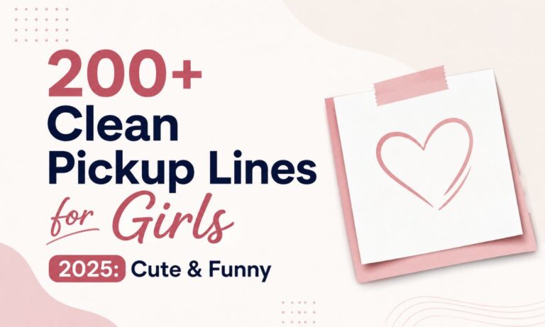 200+Clean Pickup Lines for Girls 2025: Cute & Funny